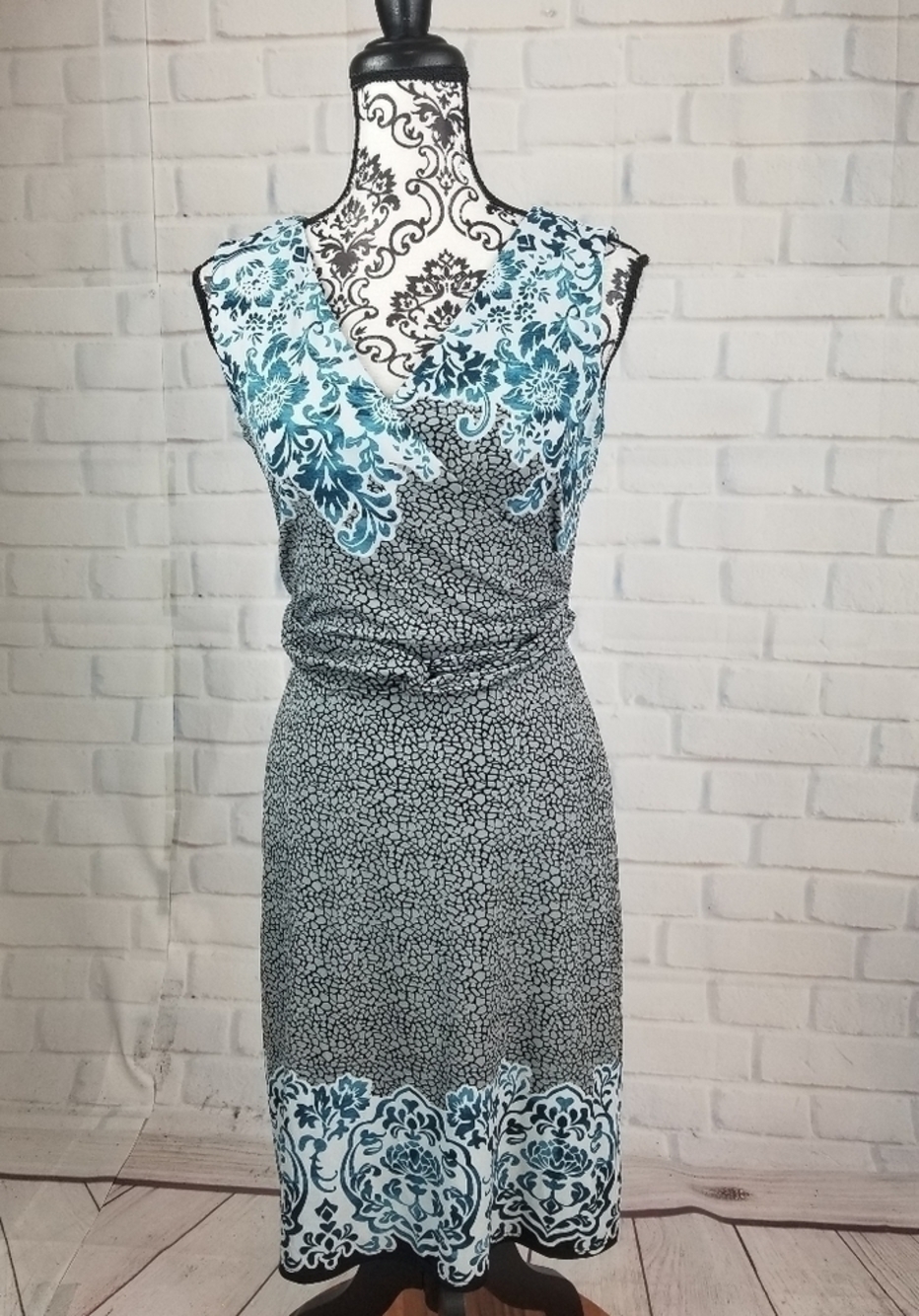 Nicole Miller sz s sleeveless mix media dress